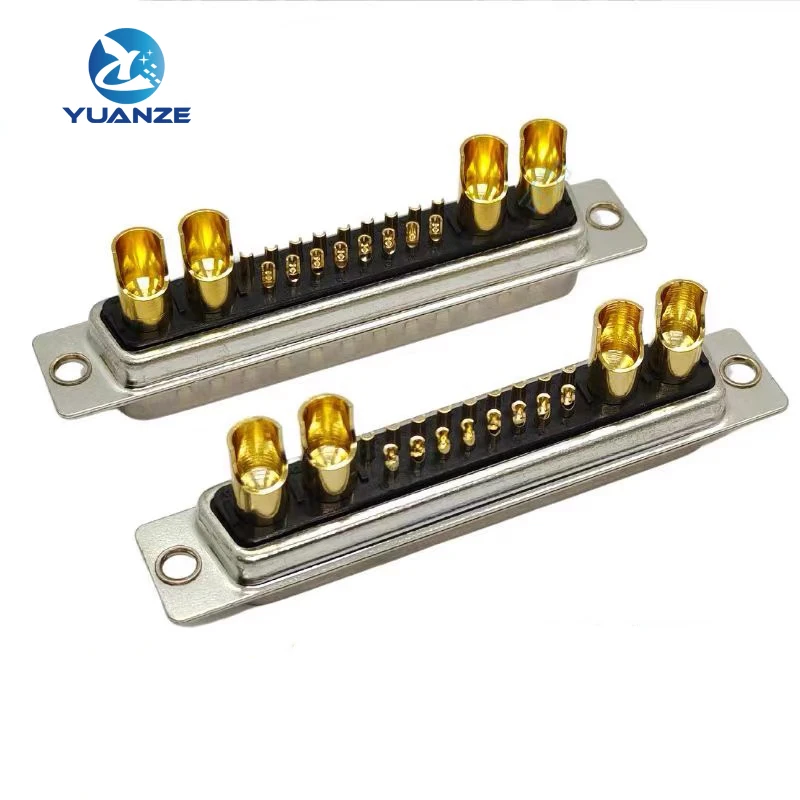1 Pezzo Ad Alta Potenza 30A 21 W4 D-Sub Connettore Combo Maschio Femmina Spina Presa Segnale 17 + 4 Power Panel Mount Wire Solder Cup
