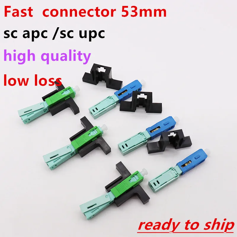 Wholesales Sc Apc Scupc Fast Connector 53Mm Single-Mode Connector Ftth Tool Cold Connector Tool Fiber Optic Fast Connnector 53Mm