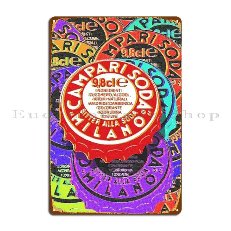 Campari Soda Caps Metal Sign Wall Murale Personalizzato Home Design Cinema Tin Sign Poster