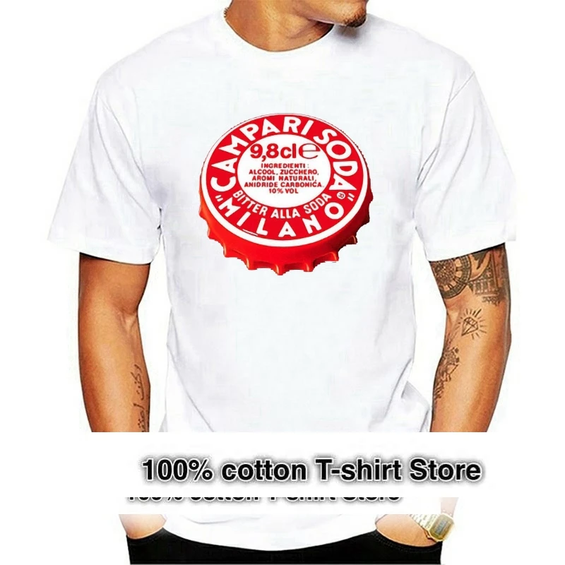 Maglietta Unisex Colorata Campari Soda Cap Drink Bartender