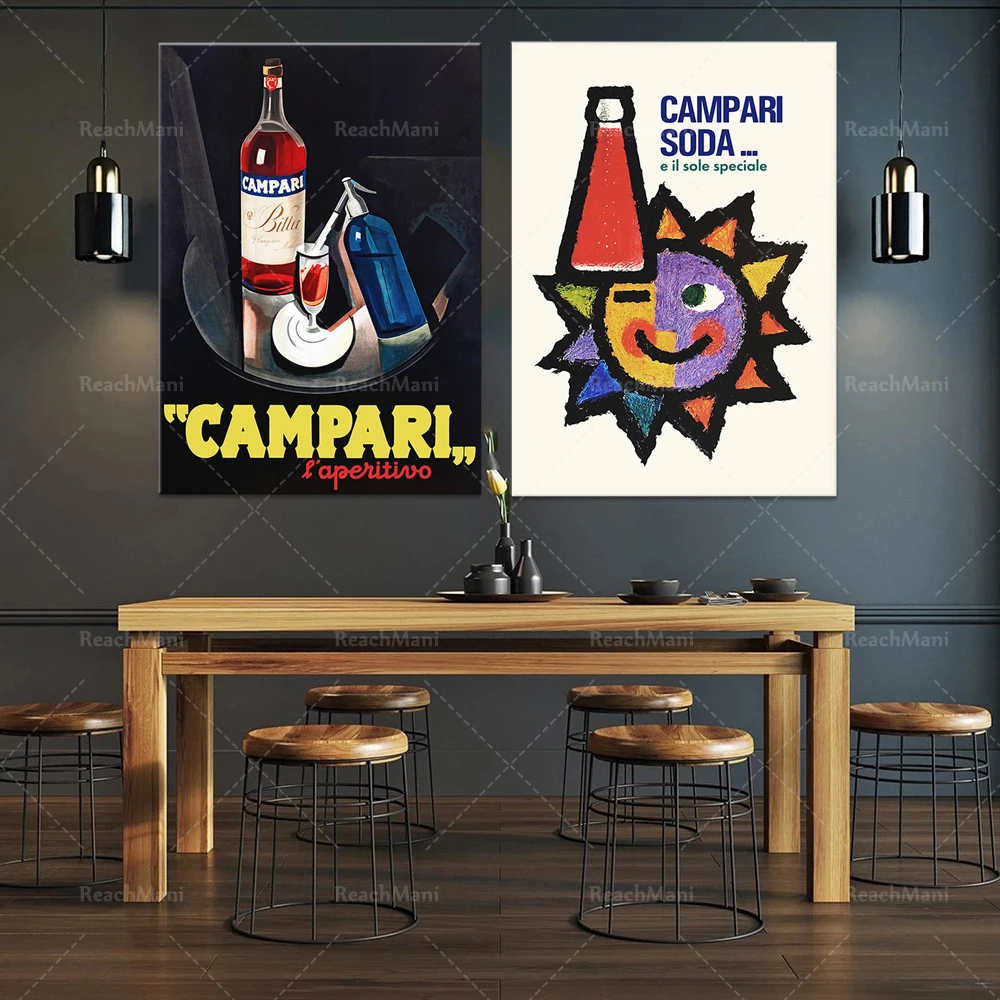 Affiche De Televachargement Numaque De Publicité Retro Campari Soda Impression De Campari Amer