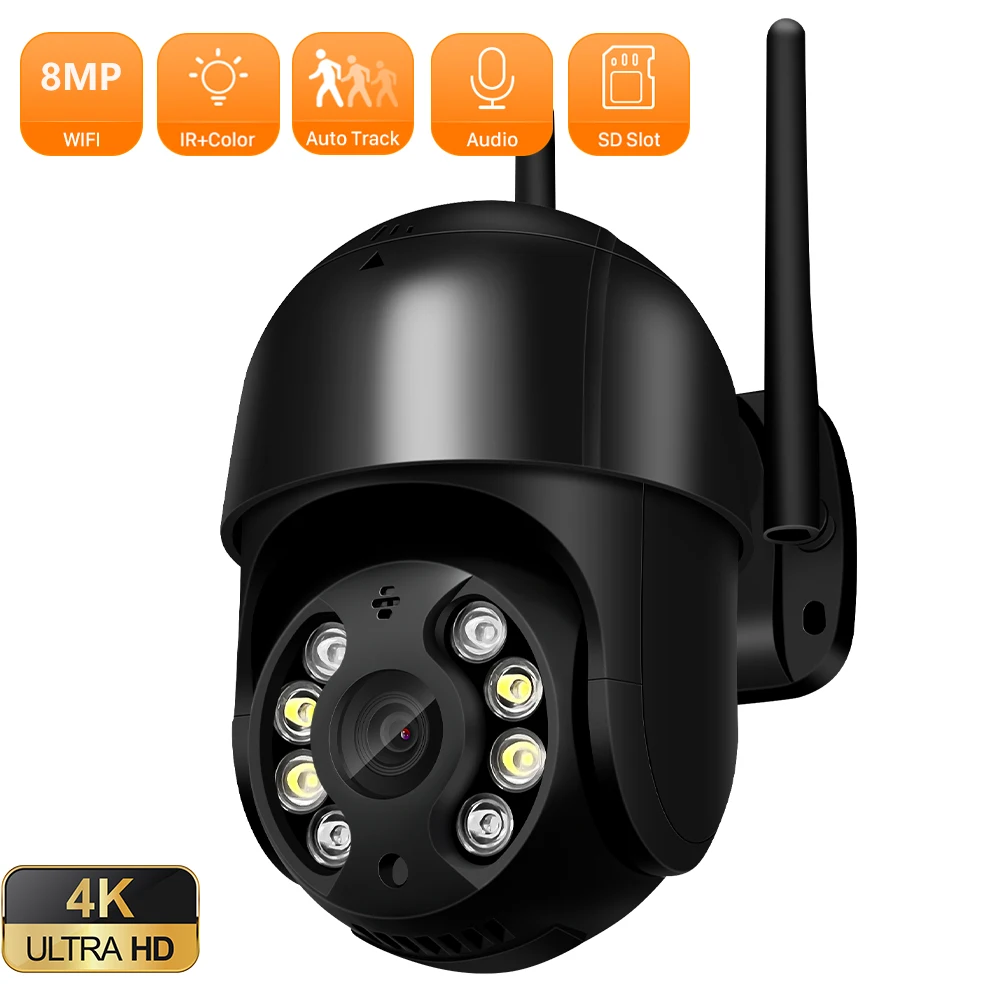 4K 8Mp Ptz Ip Camera Outdoor Wireless Human Detection Smart Wifi Camera 4Mp Auto Tracking Sorveglianza Cctv Camera Monitor