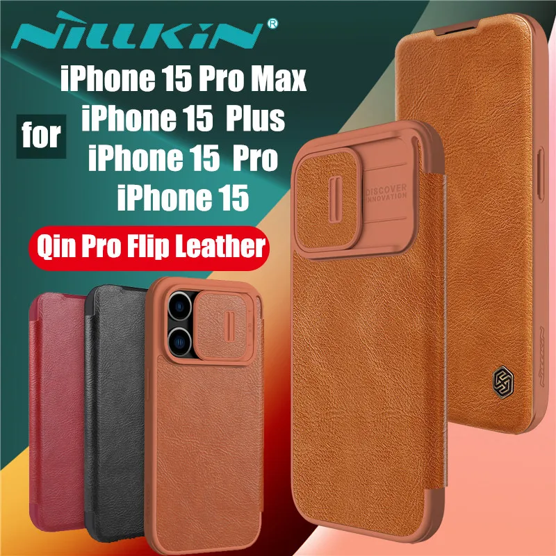 Sfor Iphone 15 Pro Max Nillkin Qin Pro Flip Cover In Pelle Per Iphone15 Slide Camera Book Case Per Iphone 15 Pro 15 Plus