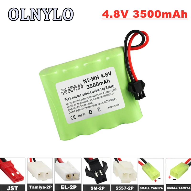 Batteria Ricaricabile Ni-Mh Aa Da 4.8V 3500Mah Per Giocattoli Rc Serbatoi Robot Automobili Treni Robot Modello Accessorio Batteria 4.8V Ni-Mh