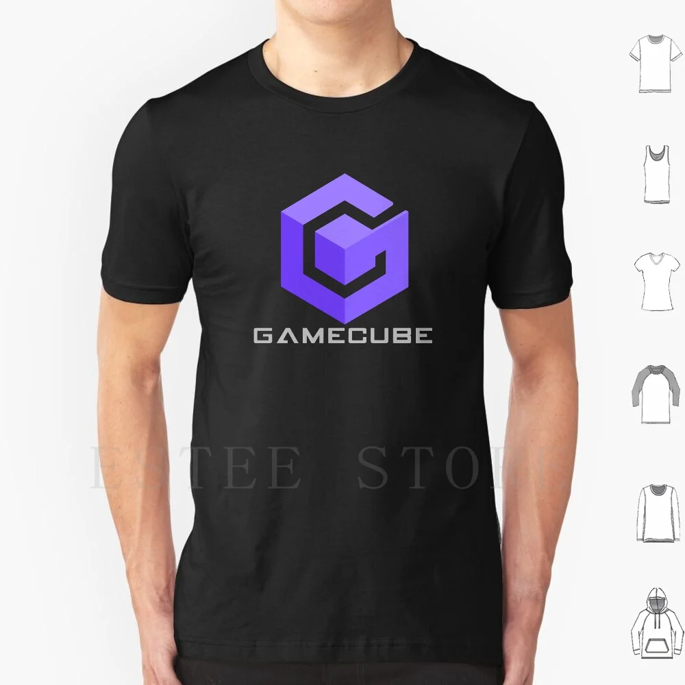 Maglietta Gamecube Fai Da Te Big Size 100% Cotone Gamecube Logo Gamecube Anni '90 Gamecube Oldschool Consolle Ps Viola