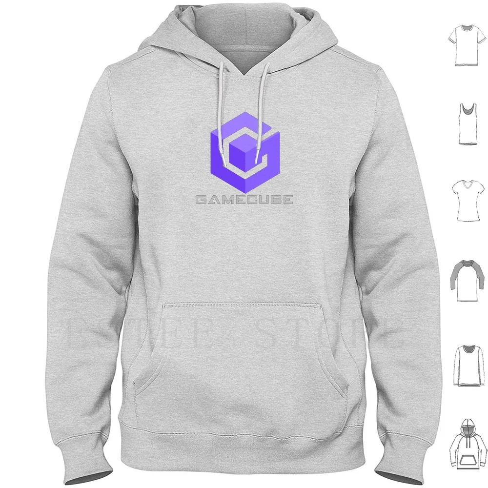 Felpe Con Cappuccio Gamecube Manica Lunga Gamecube Logo Gamecube Anni '90 Gamecube Oldschool Consolle Ps Viola