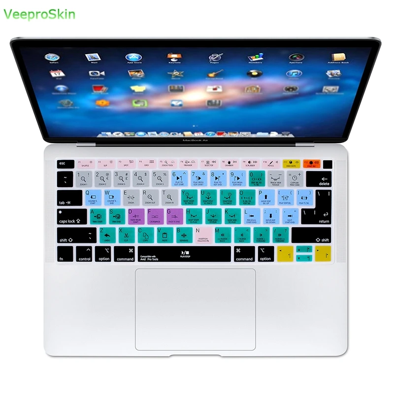 Avid Pro Tools Per Macbook Più Nuovo Air 13 "2018 Di Rilascio A1932 Avid Pro-Strumenti Di Scorciatoie Copertura Della Tastiera Del Silicone Della Pell