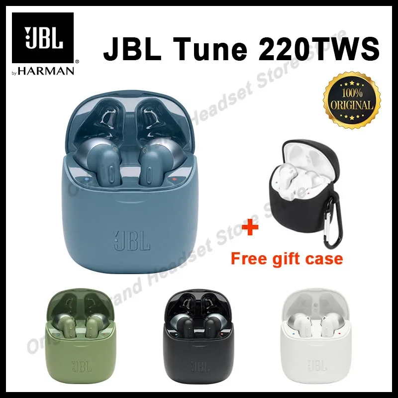Auricolari Bluetooth Wireless Jbl Tune 220Tws Originali Auricolari Stereo Cuffie Con Suono Basso Cuffie Jbl T220 Con Microfono + Cover