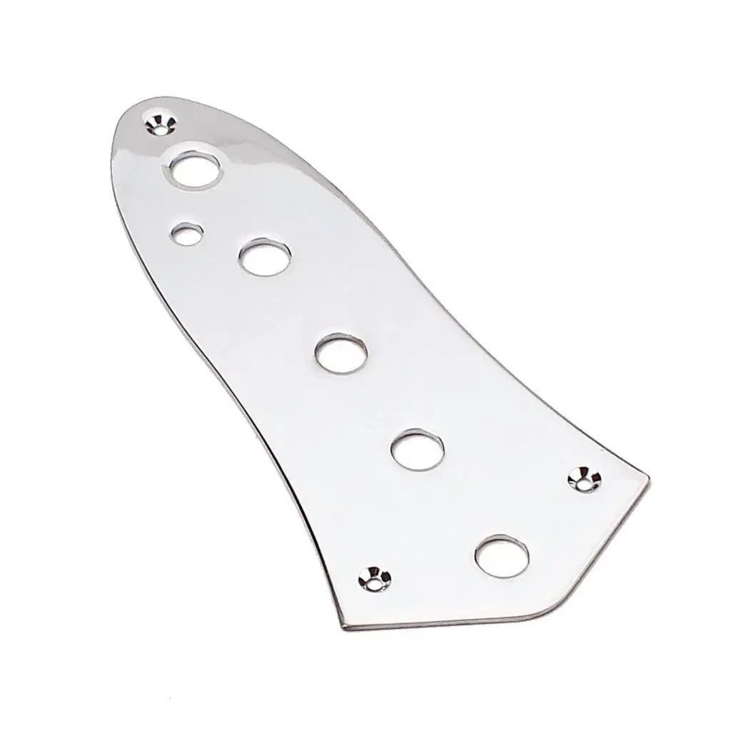 Piastra Di Controllo A 5 Fori In Acciaio Lucido Per Chitarra Jazz Bass Control Plate Chrome
