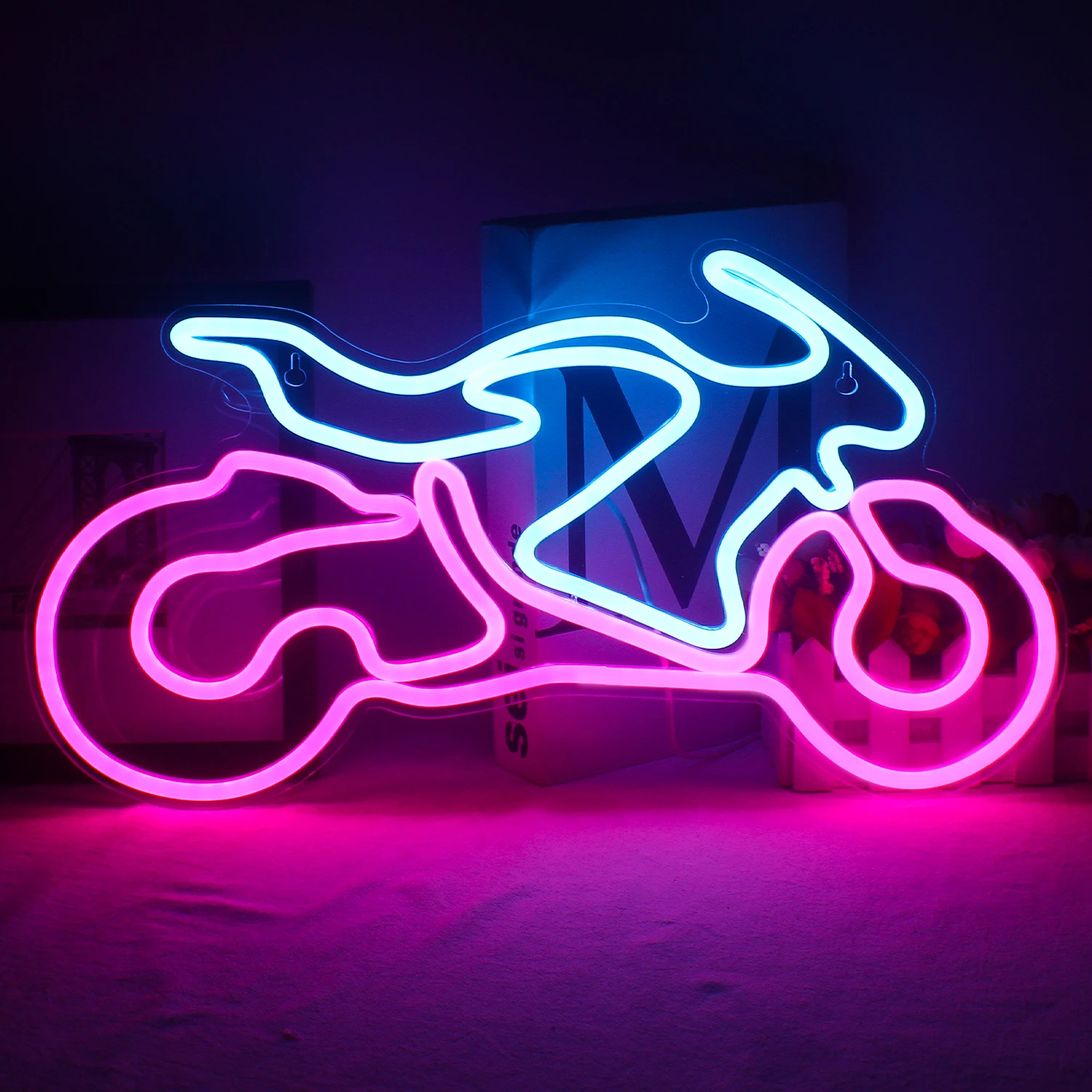 Ineonlife Custom Motorcycle Led Turn Sign Made Neon Light Bike Art Shop Club Party Sport Moto Room Garage Cool Wall Decor Gift