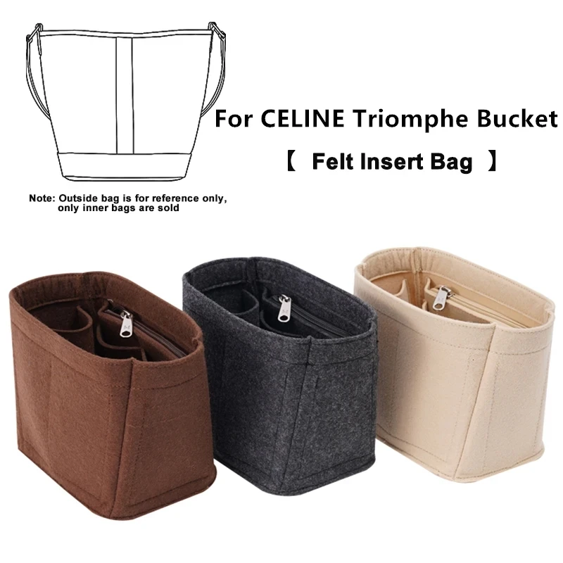 Organizer Per Borse In Feltro Tasca Interna Per Fodera Accessori Per L'Aggiornamento Fai Da Te Per Celine Triomphe Bucket Handbag Fodera Per Inserto P