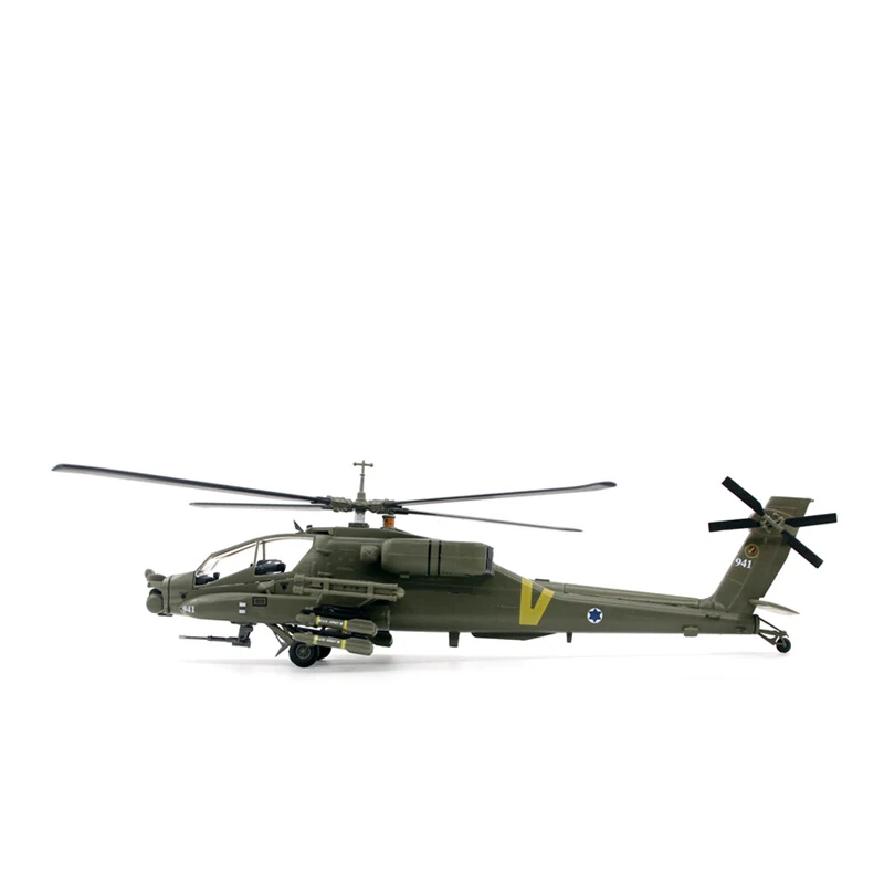 Israel Air Force Ah-64A Combattimento Militarizzato Apache Gunship Modello 1:72 Scala Giocattolo Collezione Regalo Simulazione Display Decorazione
