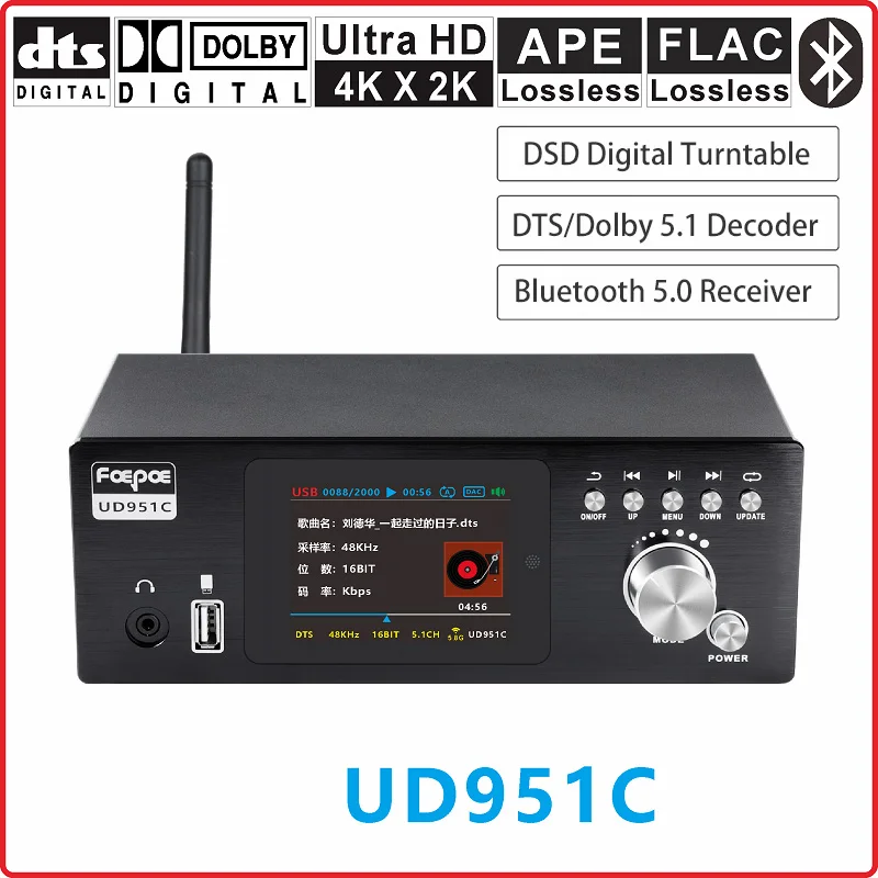 Dts Dolby Atmos 5.1 Decoder Audio Dsd Lossless U Disk Playback Hdmi Bluetooth 5.8G Wireless Surround