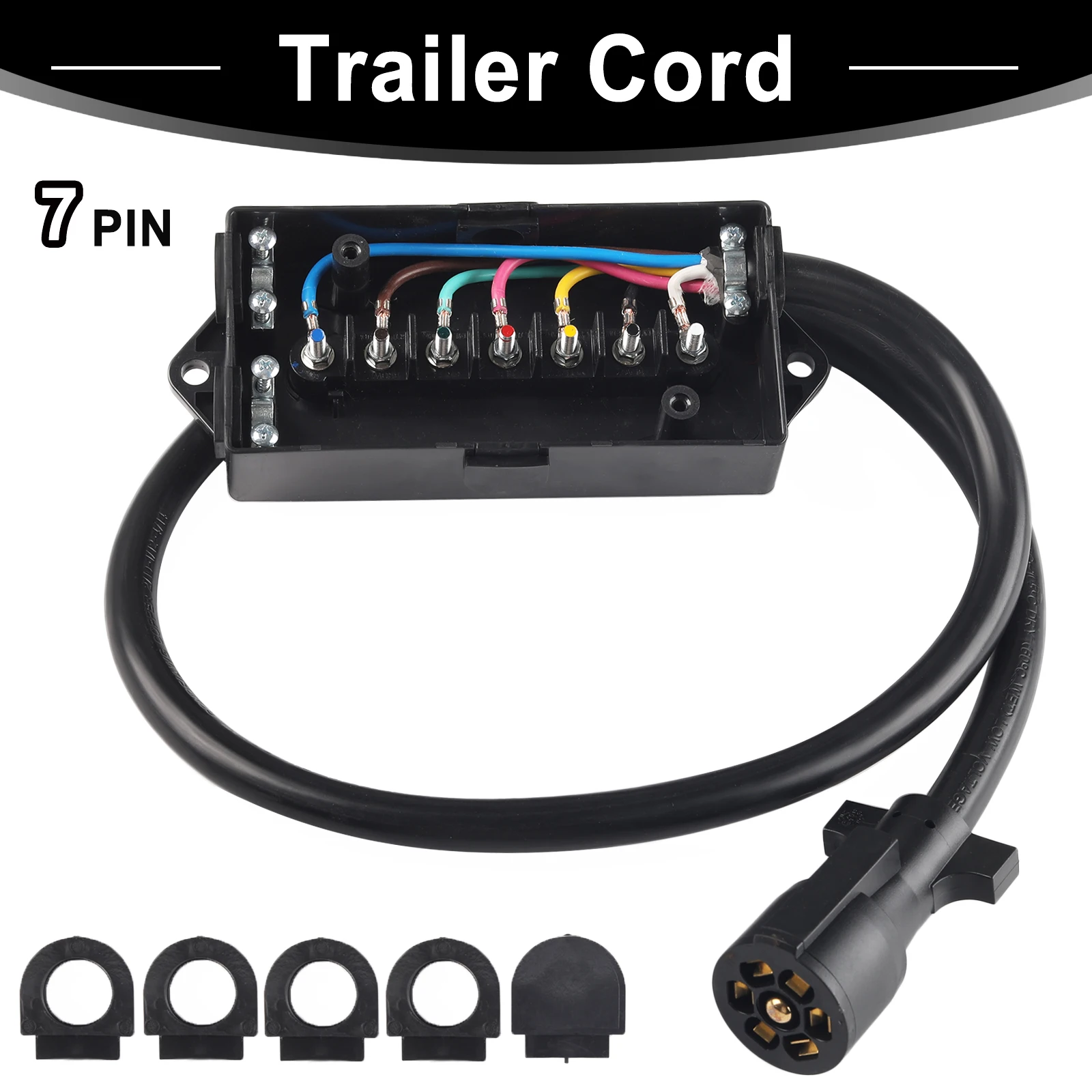 Cablaggio Per Rimorchio Rotondo A 7 Pin Cavo Per Rimorchio Da 4 Piedi Impermeabile In Linea Junciton Box Rv Caravan Tow Light Connettore Per Cavo