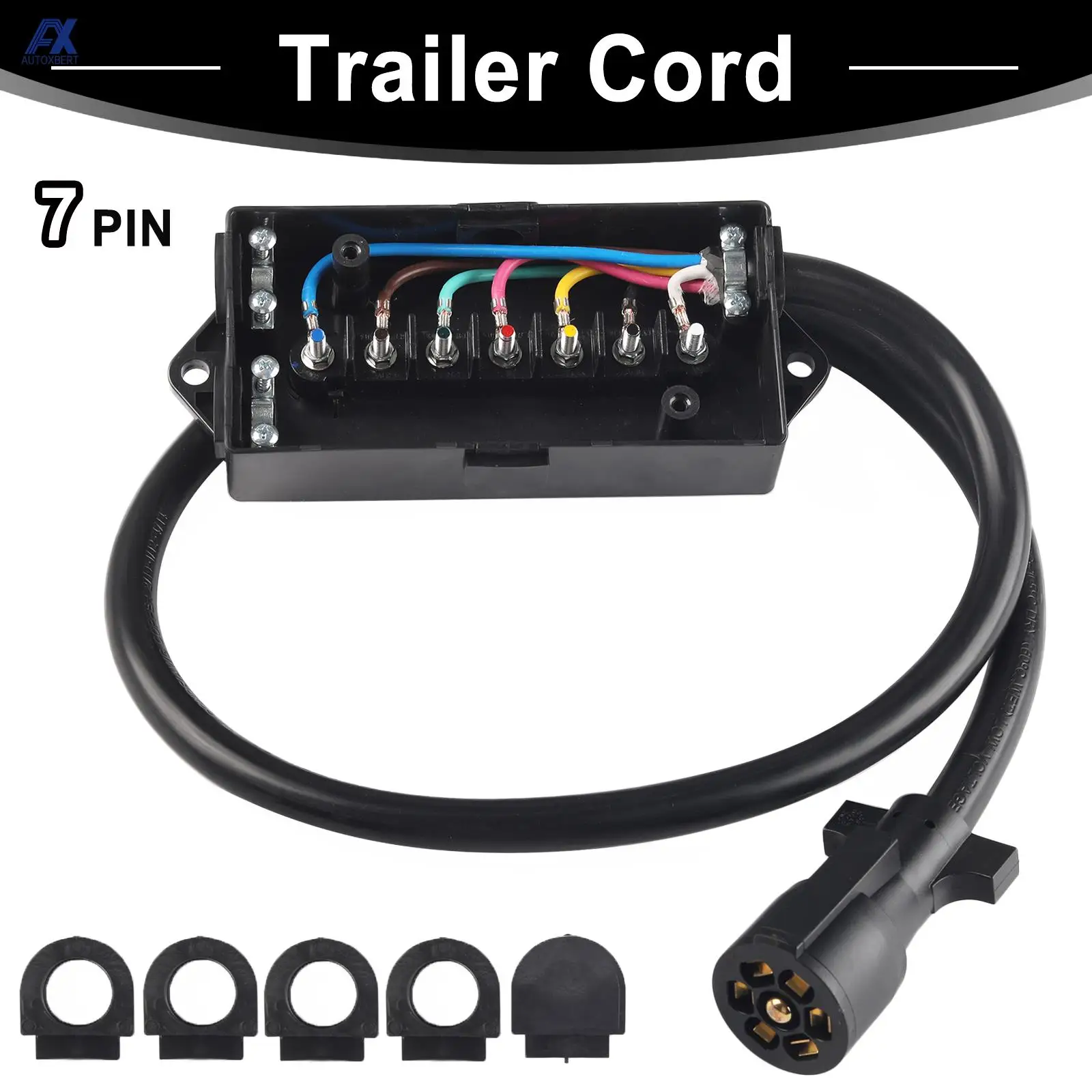 Cablaggio Per Rimorchio Rotondo A 7 Pin Cavo Per Rimorchio Da 4 Piedi Impermeabile In Linea Junciton Box Rv Caravan Tow Light Connettore Per Cavo