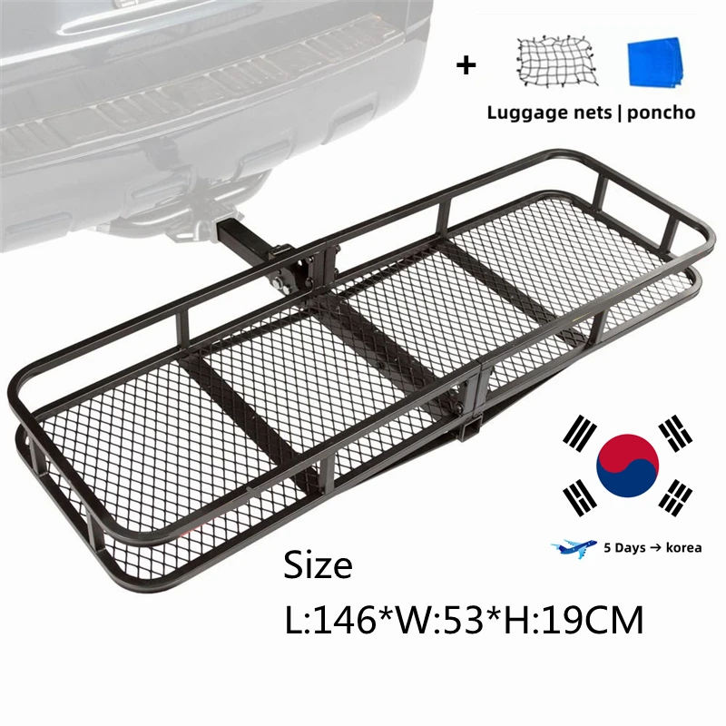 L 146Cm Cestino Pieghevole Gancio Di Traino Cargo Carrier Foldaway Maglia D'Acciaio Portapacchi Cestino Portapacchi Gancio Di Traino Bar Tetto Auto 50