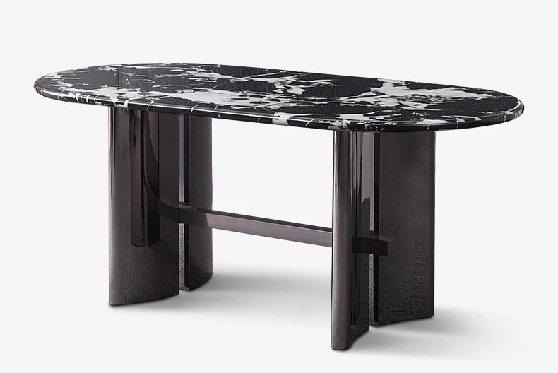 Tavolo Da Pranzo In Marmo Nero Bulgari Tavolo Ovale Minimalista Per Uso Domestico Di Lusso A Prezzi Accessibili Retrò
