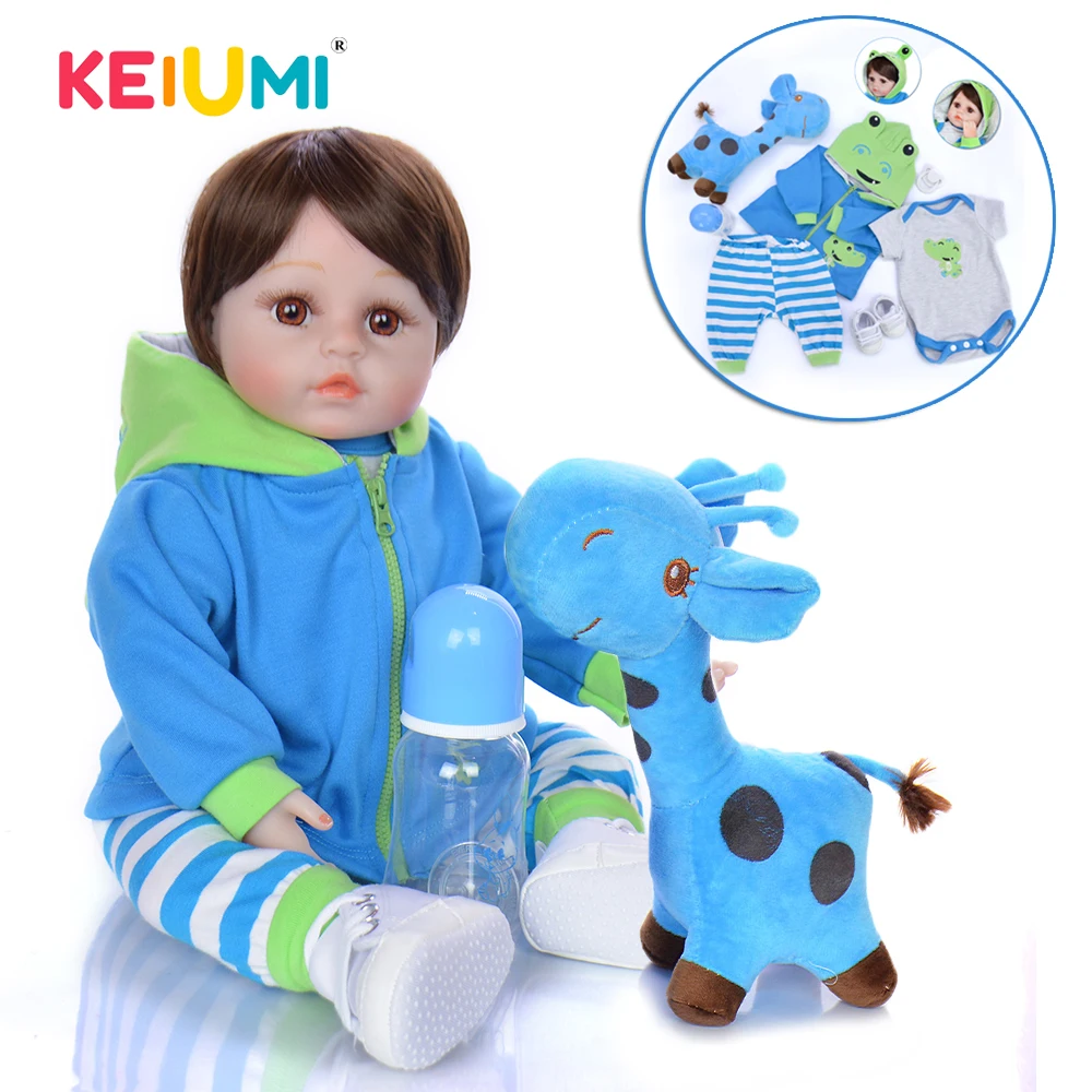 Keiumi Cloth Body Reborn Baby Dolls Boy 48 Cm Realistic Bebe Reborn Boneca Menino 18 Pollici Kids Playmate Toddler Regali A Sorpresa