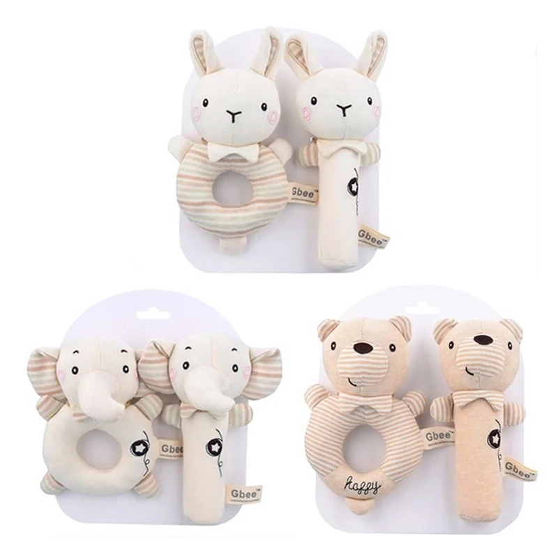 Sonagli Per Bambini Set Neonato Afferrare Abilità Formazione Coniglio Orso Giocattoli Letto Appeso Campana Peluche Passeggino Bambole Игрушки Для Дете