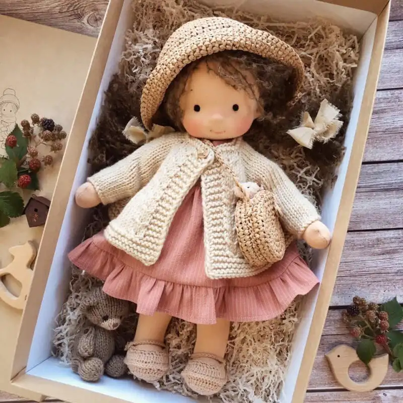 Bambola Waldorf Fatta A Mano Bambola Di Peluche Waldorf Astoria Bambola Di Peluche E Vestiti Bambola Morbida Cute Little Girls Rag Regalo Di Compleann