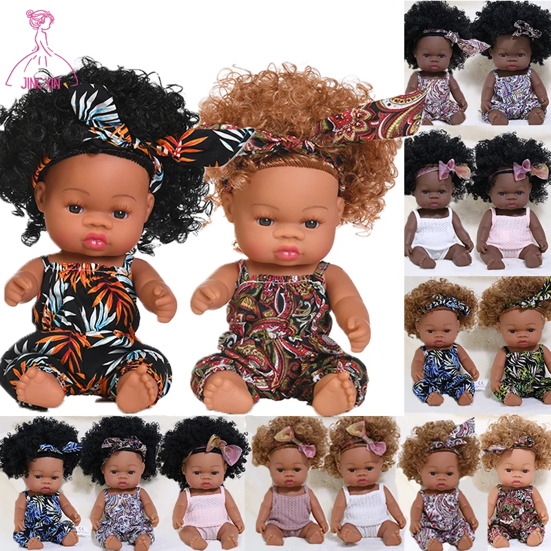 35Cm American Reborn Black Baby Doll Bath Play Full Silicone Vinyl Baby Dolls Realistico Neonato Bambola Giocattolo Ragazza Regalo Di Natale