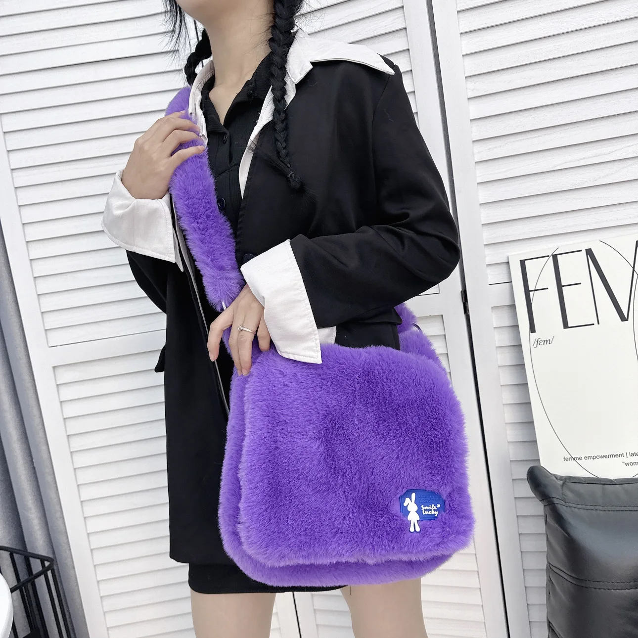 Fashion Faux Fur Large Tote Bag Designer Teddy Borse Da Donna Soft Fluffy Plush Lady Hand Bags Casual Winter Big Shopper Borse