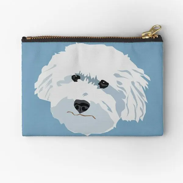 Teddy Bichon Barboncino White Dog Face Good Zipper Pouches Pocket Socks Small Packaging Underwear Bag Coin Key Uomo Donna Storage