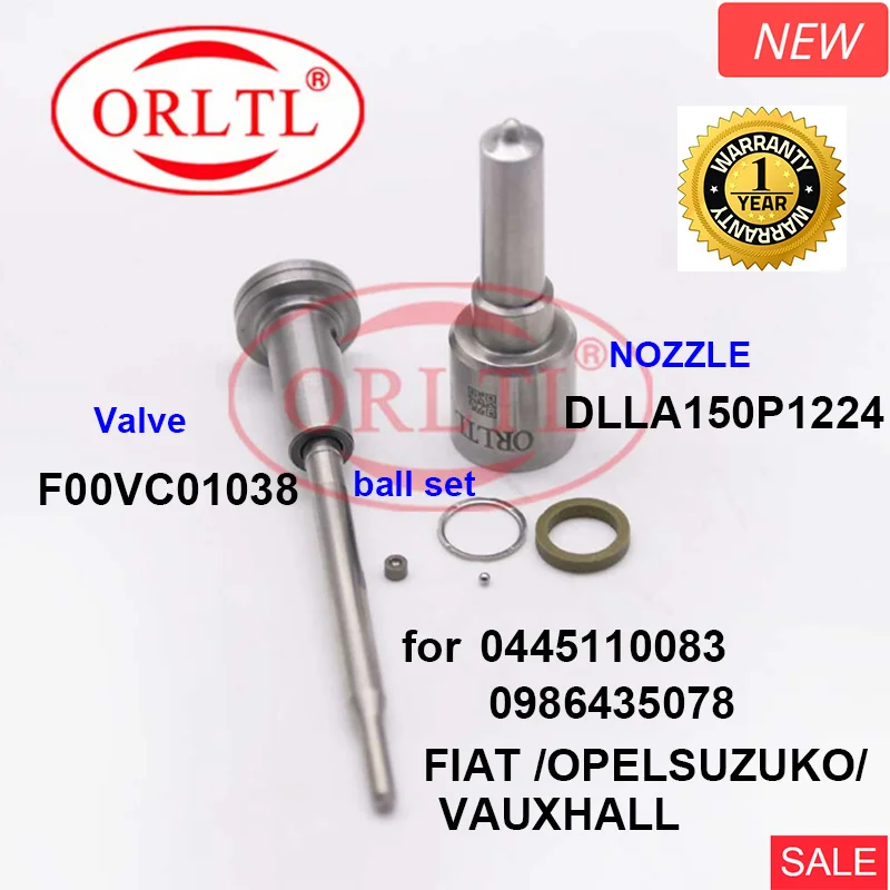 Orltl Per Fiat 0445110083 0 445 110 083 0986435078 Diesel Ugello Dlla150P1224 0433171774 Valvola Iniettore F00Vc01038 Kit Di Riparazione