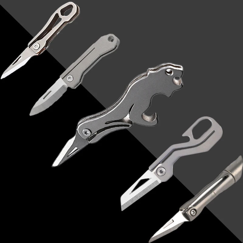 Coltello Pieghevole In Titanio Edc Coltello Tascabile Portatile Utility Key Karambit Cs Go Autodifesa Sopravvivenza Multi-Tool Clone Coltelli Regalo