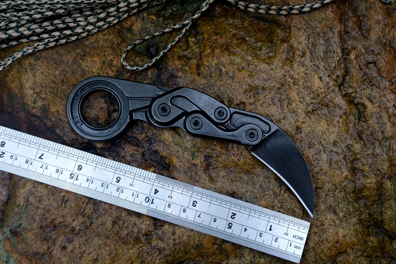 Coltelli Di Salvataggio Di Sopravvivenza Con Artiglio Meccanico Karambit Cs Go Cutter Lama Fissa D2 Un Manico In Acciaio Solido Con Guaina Kydex