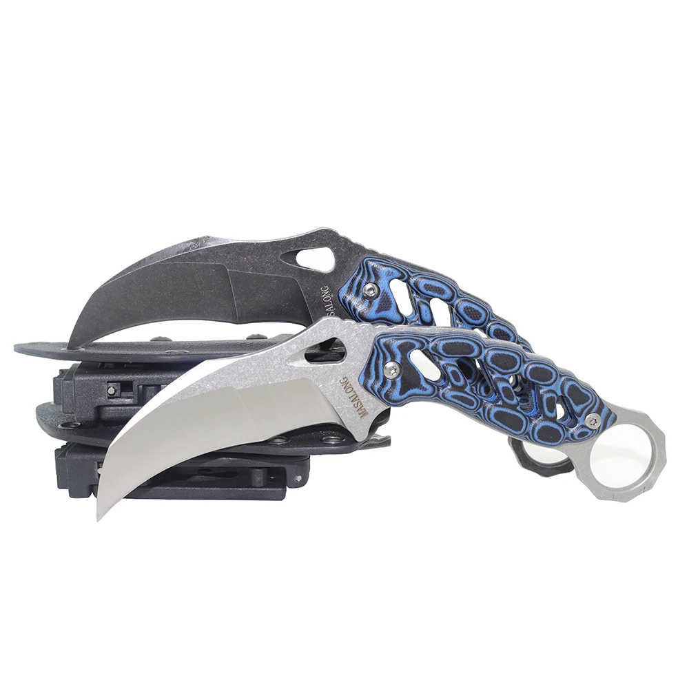 Masalong Kni190 Outdoor Camping Survival Claw Hollow G10 Handle Karambit Knife
