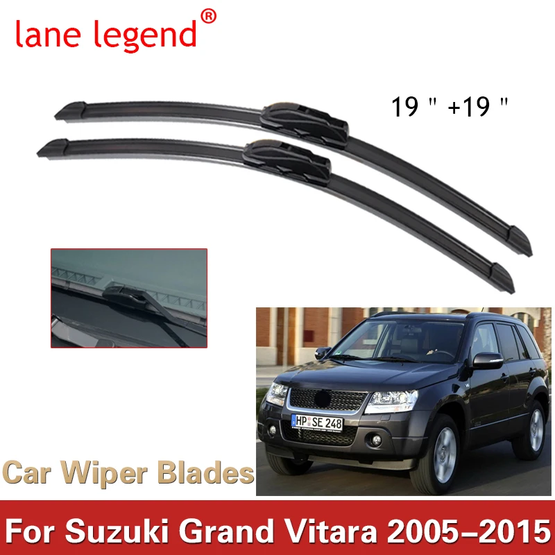 Lane Legend Wiper Kit Spazzole Tergicristallo Anteriore Per Suzuki Grand Vitara 2005 - 2015 Spazzole Antipioggia Parabrezza 19 "+ 19"