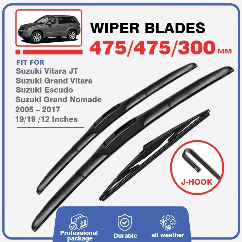 Kit Spazzole Tergicristallo Anteriore Posteriore Per Suzuki Vitara Escudo Nomade Grand Vitara 2005 - 2017 Parabrezza Parabrezza 19 "19" 12"