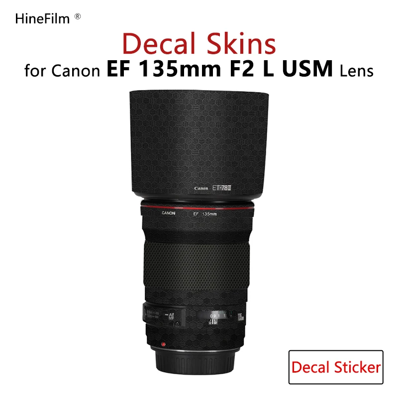 Per Canon Ef135 F2 Lens Sticker 135 F2 Lens Wrap Cover Skin Per Canon Ef 135Mm F/2L Usm Lens Decal Protector Coat Film