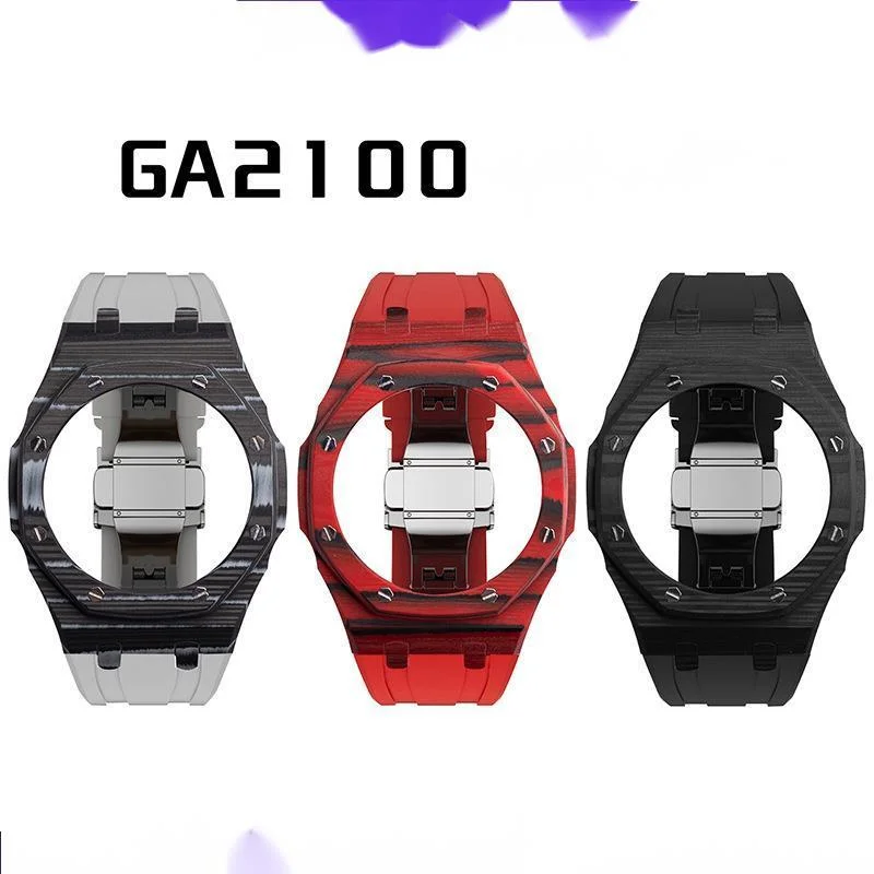 Per Casio Ga2100/2110 Farm Oak Cassa Dell'Orologio Modificata In Fibra Di Carbonio Accessori Custodia Protettiva Per Orologio