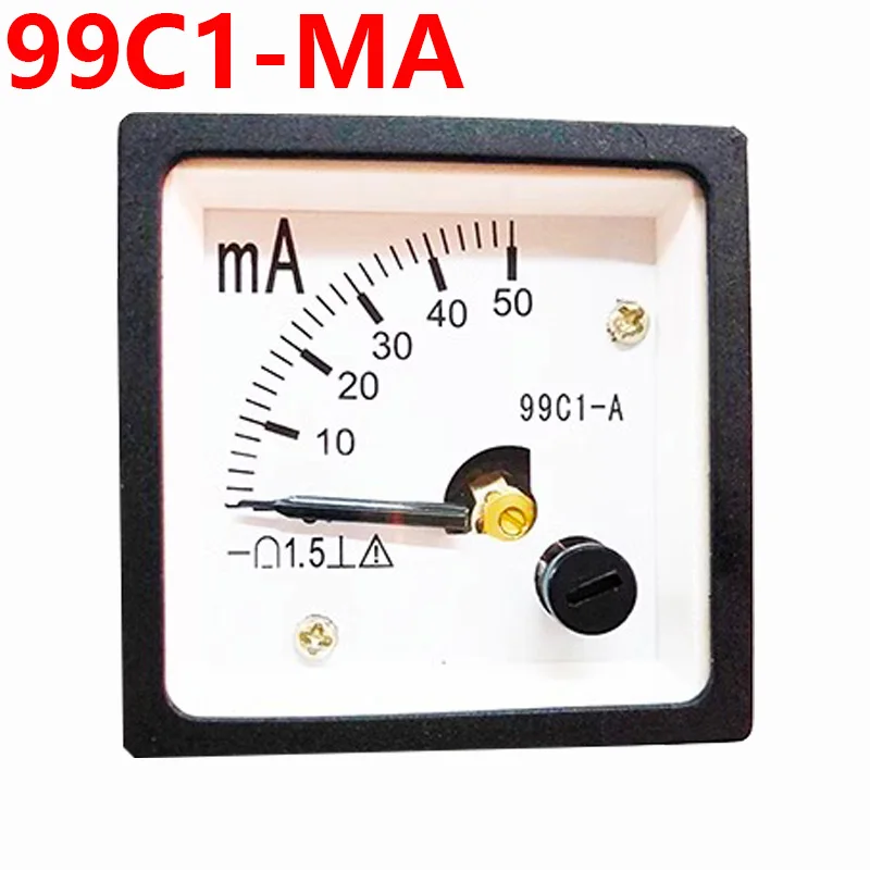 Nuovo 99C1-A Tipo Puntatore Dc Ampere Meter 30Ma /50Ma Range Analog Ampere Gauge Panel 48X48Mm