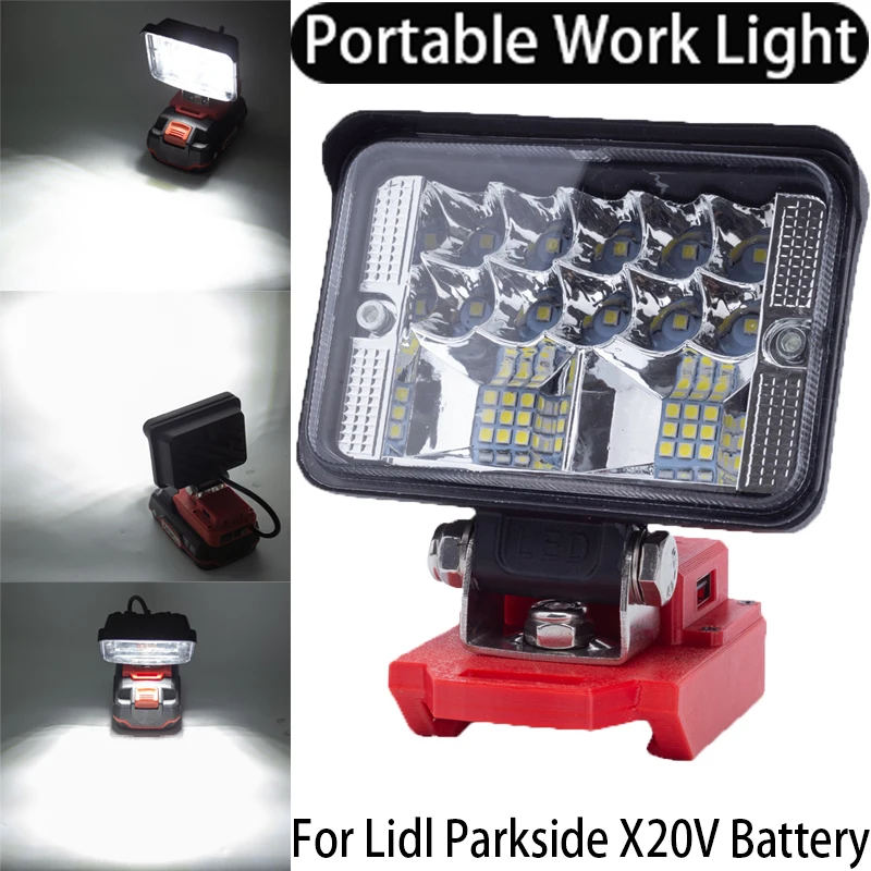 Luce Da Lavoro Portatile Per Batteria Agli Ioni Di Litio Lidl Parkside X20V Cordless Con Lanterna Portatile Leggera Per Attrezzi Da Campeggio All'Aper