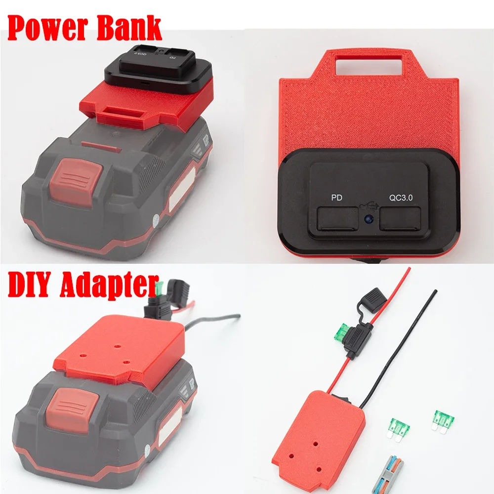Adattatore Di Alimentazione Usb Per Batterie Agli Ioni Di Litio Lidl Parkside X20V Caricabatterie Rapido Pd/Qc3.0 E Adattatore Fai Da Te (Batteria Non