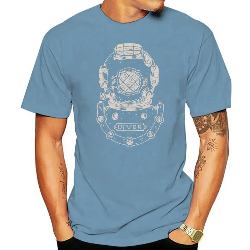 Camicie Formali Da Uomo Di Nuovo Design Homem Vintage Deep Sea Diver Helmet Vestiti A Maniche Corte 100% Cotone Deep Sea Diver T Shirt Vendita