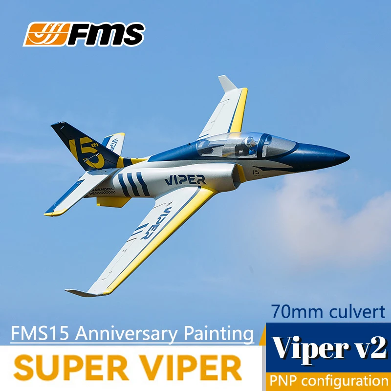 Fms 70Mm Ventilatore Canalizzato Edf Jet Viper V2 Modello Rc Aereo Telecomando Modello Di Aereo Elettrico Assemblato Macchina Schiuma Ala Fissa