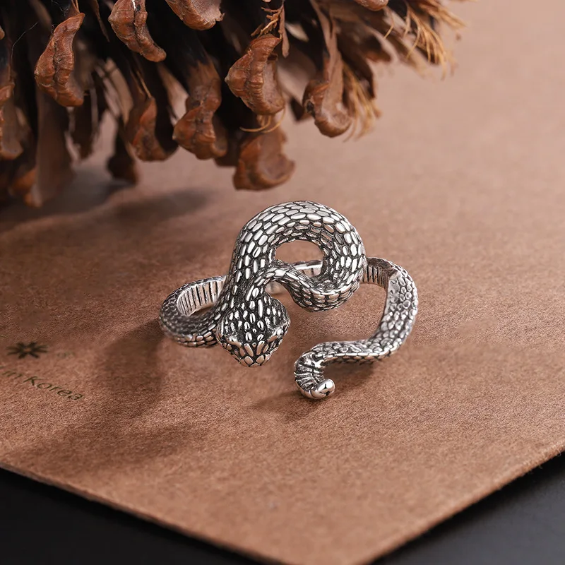 925 Sterling Silver Vintage Unique Viper Snake Rings Per Donna Uomo Fine Jewelry Finger Handmade Ring Party Accessori Quotidiani