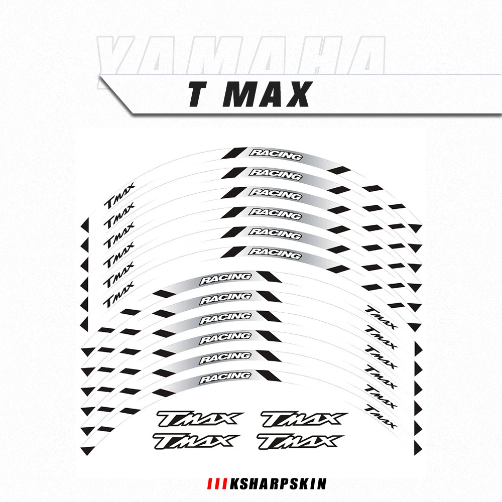 12 Strisce Moto Decalcomanie Riflettenti Ruote Moto Rim Stickers Decorazione Styling Protection Rim Sticker Per Yamaha T Max