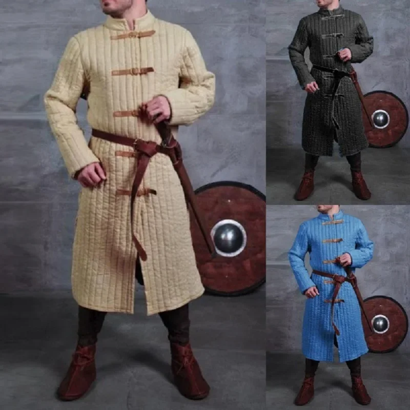 Medievale Gambeson Robe Larp Viking Warrior Knights Costume Doublet Men Body Armor Trench Aketon Outfit Coat For Adult