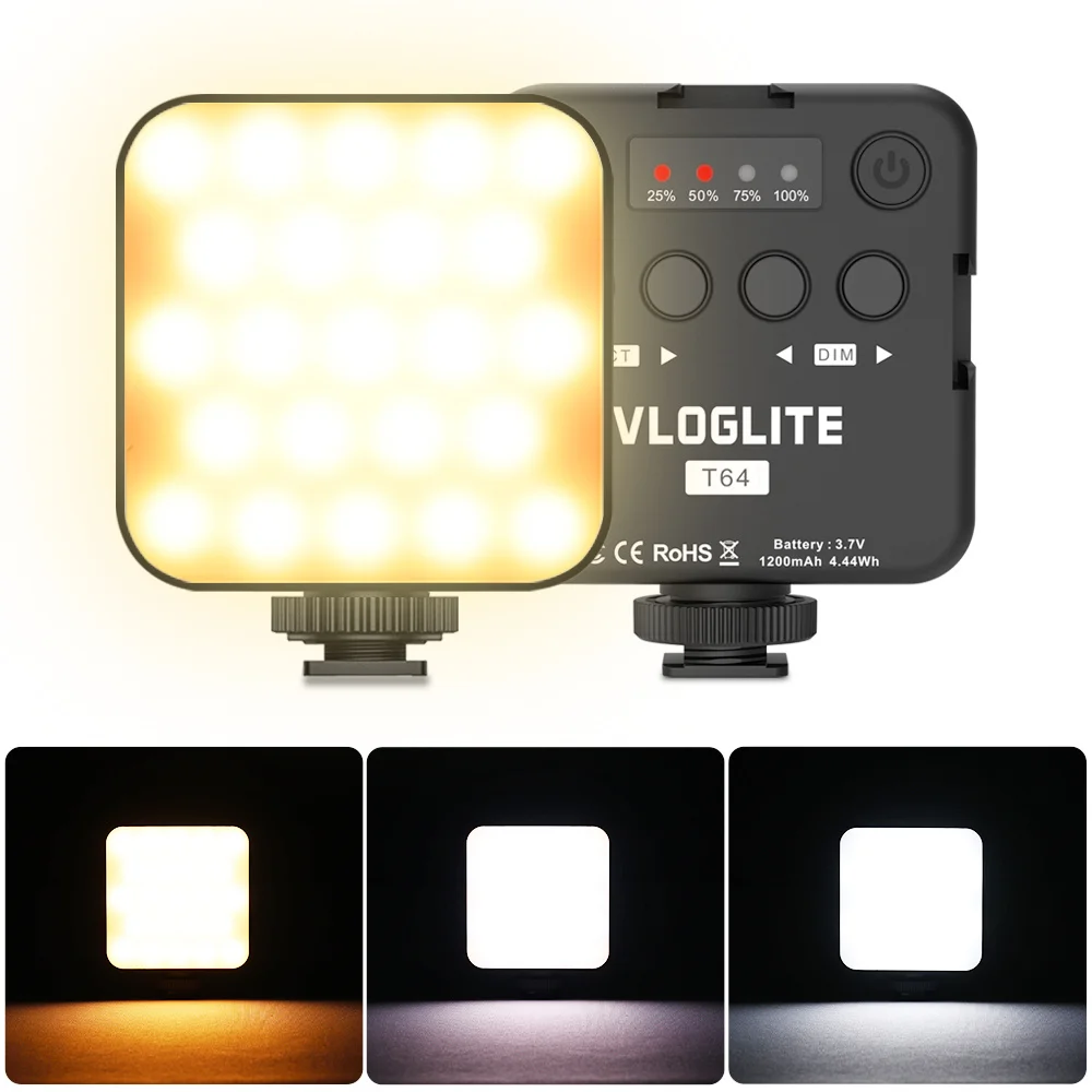 Nuovo Mini Video Light On-Camera Led Photography Lighting Phone Vlog Kit Per Dslr Sony Canon Iphone Samsung Fill Lamps 2500K-9000K