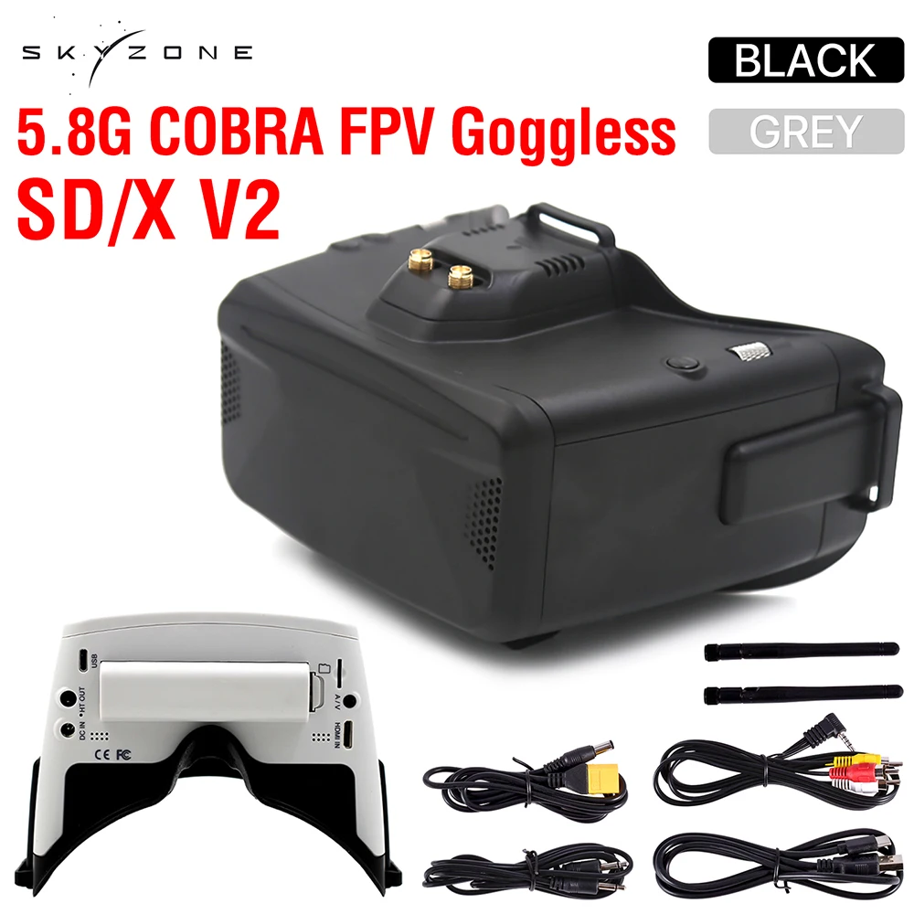 Skyzone Cobra Sx V2 Fpv Occhiali Video 800X480 4.3In Cobra 1280X720 4.1In 5.8G 48Ch Ricevitore Head Tracker Dvr Forfpv Racing Drone
