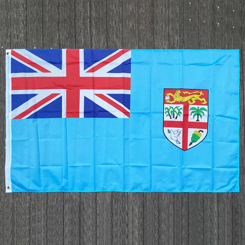 Xvggdg New Fiji Flag 3Ft X 5Ft Hanging Poliestere Standard Fiji Islands Flag Banner