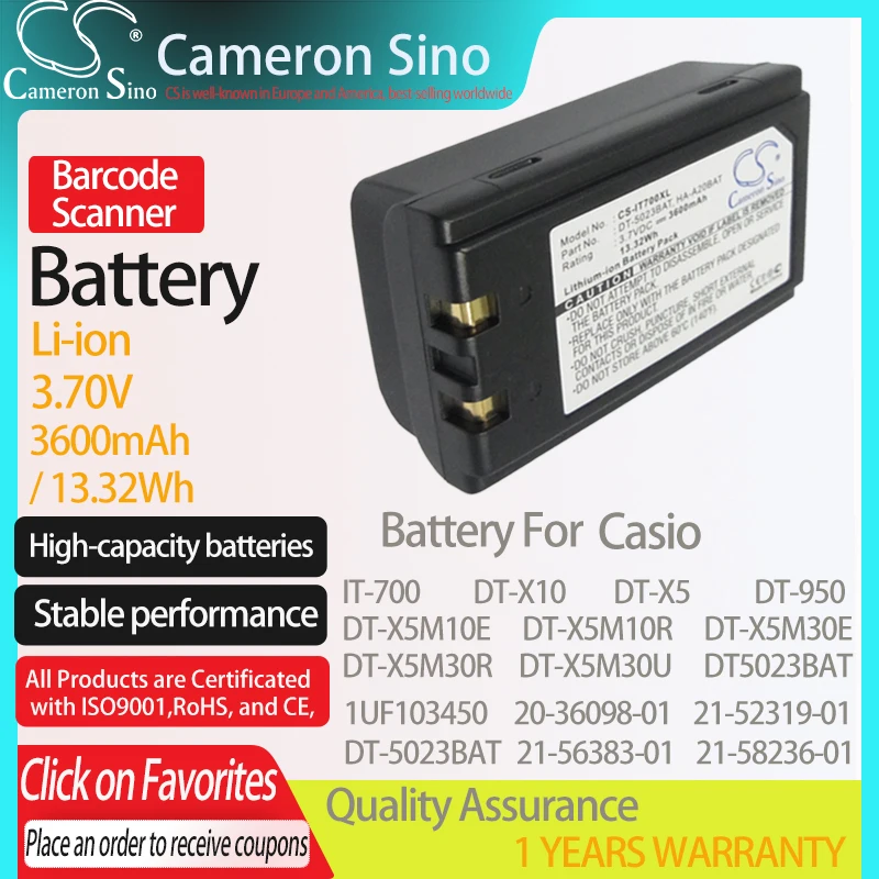 Batteria Cameronsino Per Pc Personale Casio It-70 It-700 Dt-X5 Adatto Per Fujitsu Ca50601-1000 Dt-5023Bat Scanner Di Codici A Barre Batteria