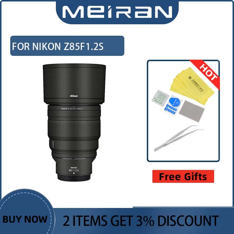 Per Nikon Z 85Mm F1.2 S 85 Mmf1. 2 85 F1.2 Obiettivo Della Fotocamera Protezione Antigraffio Rivestimento Della Pelle Pellicola Avvolgente 851.2 Decal
