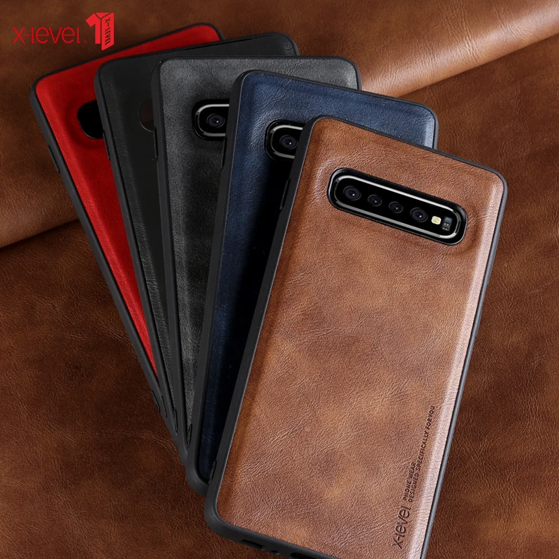Per Samsung S10 S10 + Custodia Cover Posteriore In Pelle Vintage Per Samsung S10 Plus X-Level