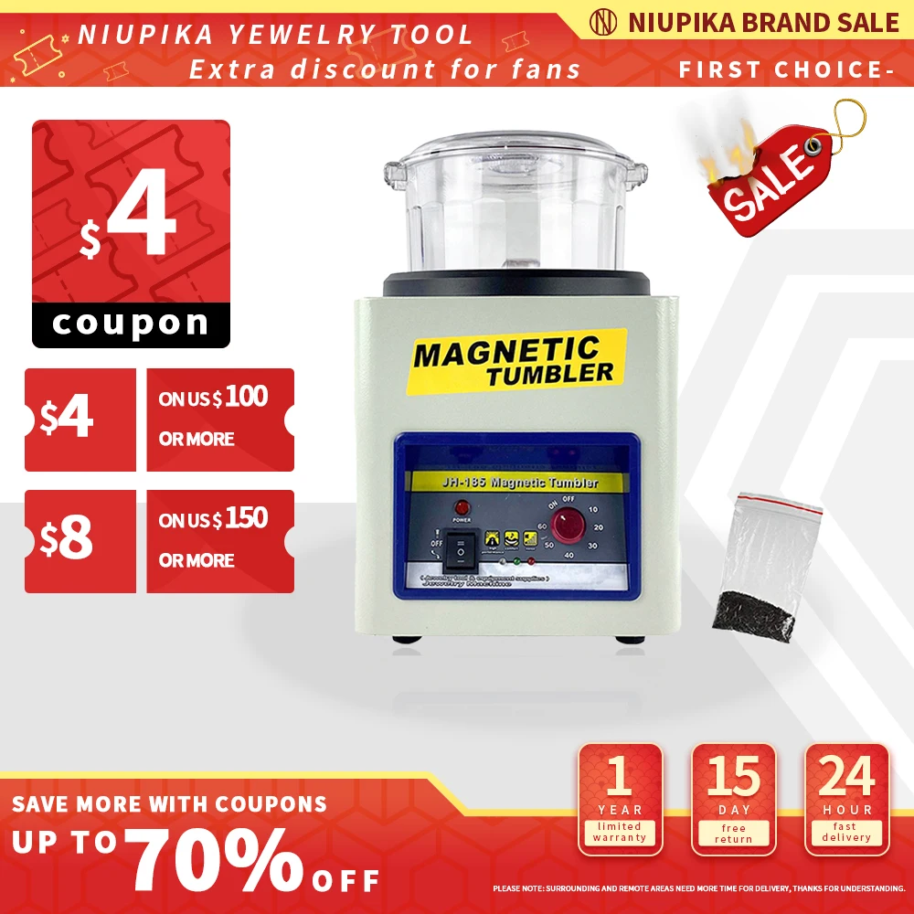 Niupika Jh-185 Lucidatrice Magnetica Finisher Strumento Di Finitura Tumbler Pulizia Attrezzature Per Sbavatura Lucidatrice Per Gioielli